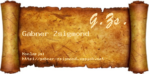 Gabner Zsigmond névjegykártya